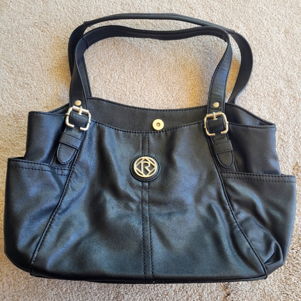 Relic by Fossil black faux leather shoulder bag purse